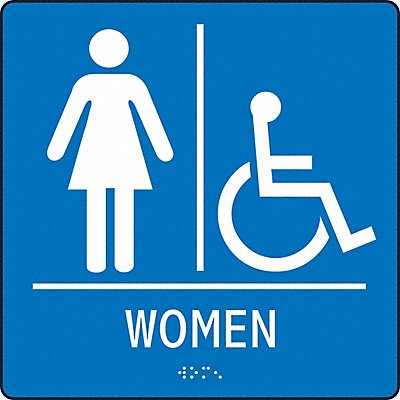ACCUFORM PAD929BU Sign Braille ADA Restroom Accessible