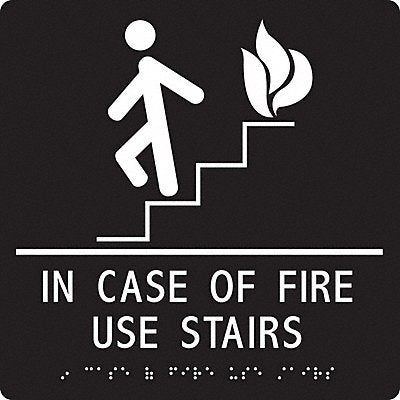 ACCUFORM PAD937BK Sign Braille ADA Emergency Exit