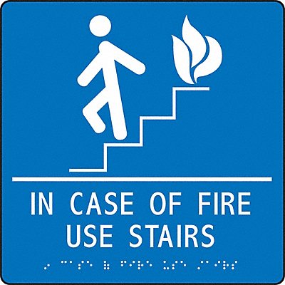 ACCUFORM PAD937BU Sign Braille ADA Emergency Exit