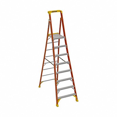 WERNER PD62084C Podium Stepladder 8 ft Fiberglass 300 lb