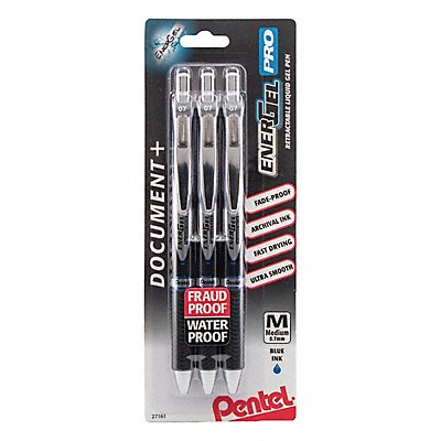 PENTEL BLP77BP3C Pen Set Blue Non-Erasable Gel PK3