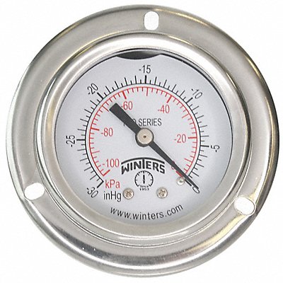 WINTERS PFQ2478DRY2FF K4540 Vacuum Gaugee 2 Dial Size Silver