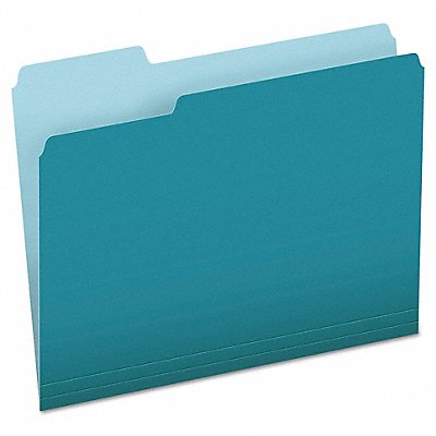 GRAINGER PFX15213TEA Letter File Folders Teal/Lt Teal PK100
