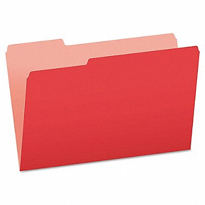 GRAINGER PFX15313RED Legal File Folders Red/Light Red PK100