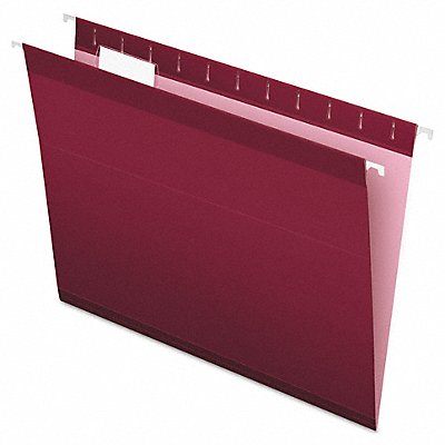 GRAINGER PFX415215BUR Hanging File Folders Burgundy PK25