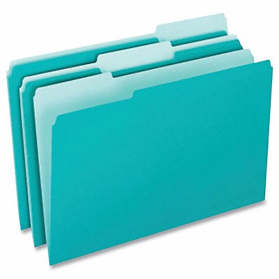 GRAINGER PFX421013AQU Letter File Folders Aqua PK100