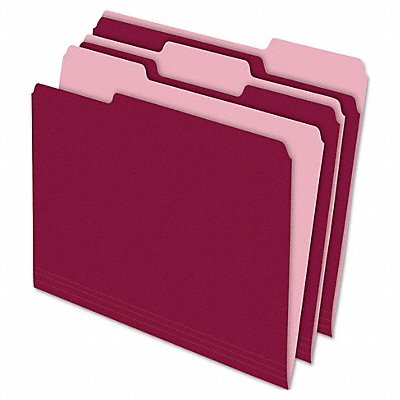 GRAINGER PFX421013BUR Letter File Folders Burgundy PK100