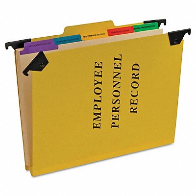 GRAINGER PFXSER2YEL Hanging Emp/Personnel File Folder Yellow