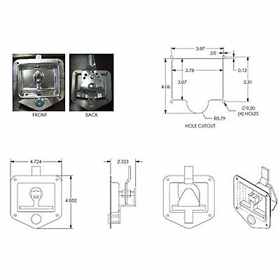 PHOENIX PH1283 T-Latch Twist to Unlatch Stainless Steel