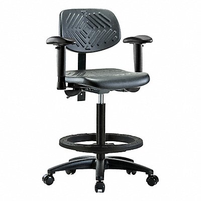 GRAINGER BRPHBCHRGT0A1BFRCBLK Poly Chair High AA FR Castors Black