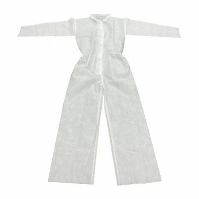 CONDOR 817LD0 Collared Coveralls XL White Bulk PK25