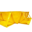 Yellow plastic bin with a lid on a white background