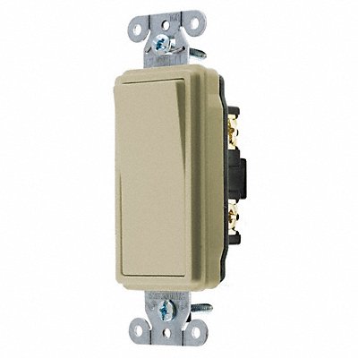 HUBBELL DS120I Wall Switch Ivory 20A Back Side Single Pole