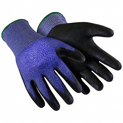 HEXARMOR 2076GMSIZE8 Knit Glove PU Dip Blue Medium PR