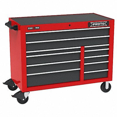 PROTO J555041B11SG Rolling Tool Cabinet Grey/Red 11 Drawers