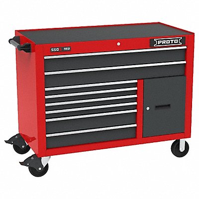 PROTO J555041B8SG1S Rolling Tool Cabinet Grey/Red 8 Drawers