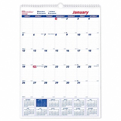 BROWNLINE C171102 Wall Calendar 12X17 White