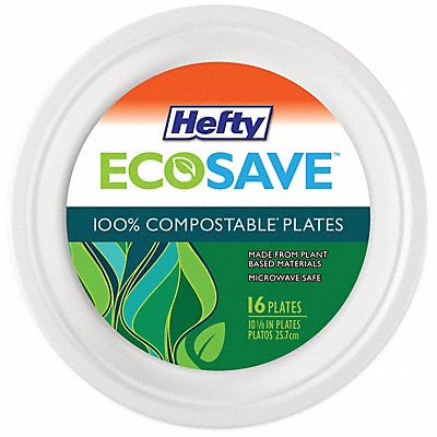 HEFTY RFPD71016PK Disp Fiber Plate 10 1/8 in White PK16