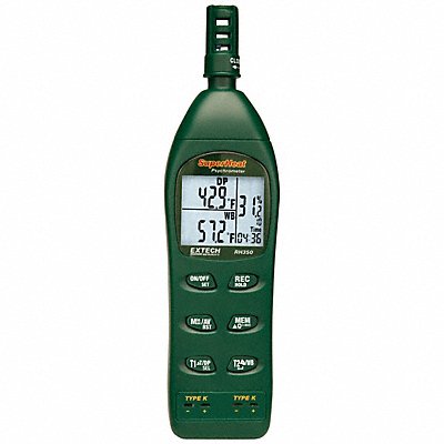 EXTECH RH350NIST Temp/Humdty Mtr 0 to 100 per Rel Hum Rng