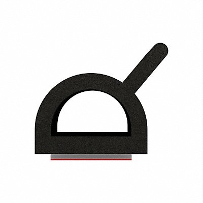 FAIRCHILD RS100350 Foam Rubber Seal w/Adhesive Back D-Shape