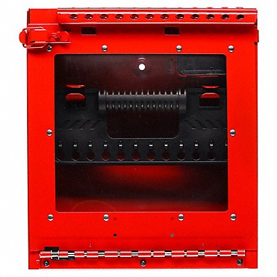 MASTER LOCK S3502 Group Lockout Box Hinged Red StnlssSteel