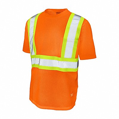 TOUGH DUCK S39221 Hi-Vis Short Sleeve Shirt 3XL Orange