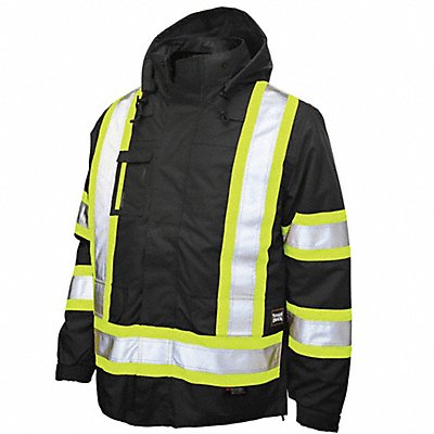 TOUGH DUCK S42621 Safety Insulated 5-In-1 Parka 2XL Black