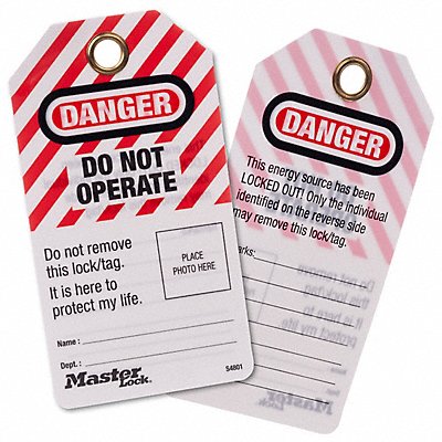 MASTER LOCK S4801 Photo ID Danger Tags PK12