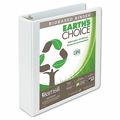 GRAINGER SAM18967 3-Ring Binder 2 White