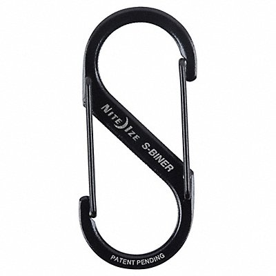 NITE IZE SB2340301 Carabiner Clip 3-1/2 in Steel Black