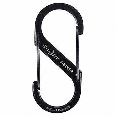 NITE IZE SB30301 Double Gated Carabiner 2-5/8 in Black