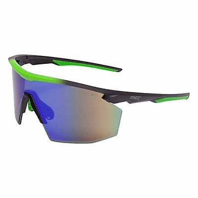 PYRAMEX SBL11257ST Safety Glasses Grn H2XAntiFog Blk/Grn