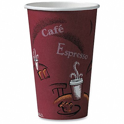 SOLO CUP 316SI0041 Disposable Hot Cup 16 oz Maroon PK50
