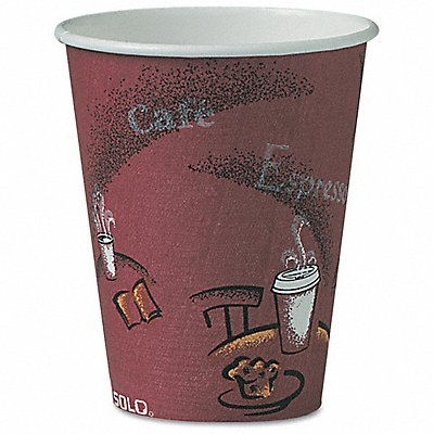 DART SCCOF8BI0041 Hot Cups Maroon Paper 8 oz PK500