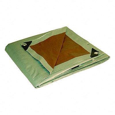 GRAINGER 21224 Tarp Brown Silver 24.33 ft L 12.6 ft W
