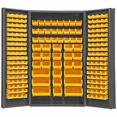 DURHAM MFG SJCBDLP19295 K4896 Bin Cabinet 84 x48 x24 Grey 192YellowBns