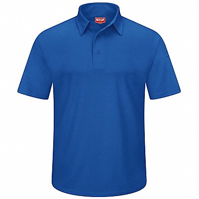 RED KAP SK90RBSSS J2888 Short Sleeve Polo S Royal Blue Polyester