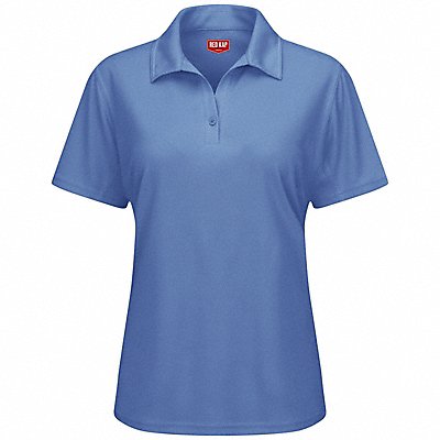 RED KAP SK91MBSSS J2890 Short Sleeve Polo Womens S Blue Button