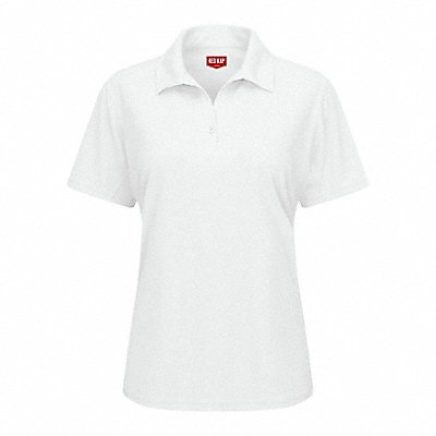 RED KAP SK91WHSSS J2890 Short Sleeve Polo Womens S White Button