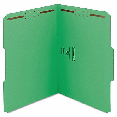 GRAINGER 12140 Folders 2 Fastener Green PK50