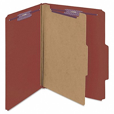 GRAINGER 13775 Pressboard Folder 4 Section Red PK10