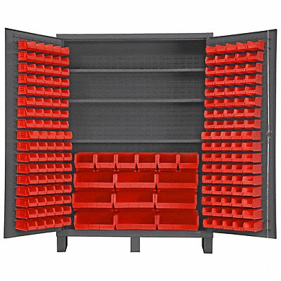 DURHAM MFG SSC1853S1795 K4916 Bin Cabinet 84 x60 x24 Grey 185RedBns