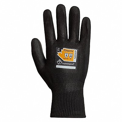 SUPERIOR GLOVE STAGBPU9 Cut Resistant Glove A4 Black 9
