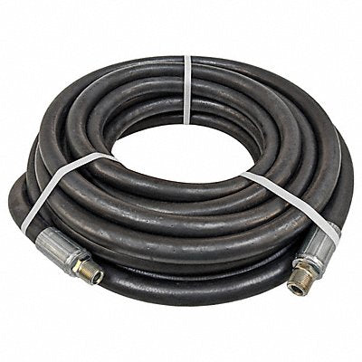 CONTINENTAL STM05025MMCR Steam Hose 1/2 ID x 25 ft L Black