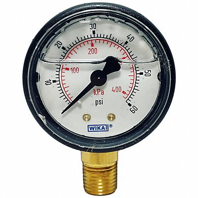 WIKA 113132060L Pressure Gauge 2 Dial Size Bottom