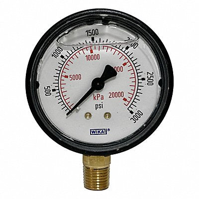 WIKA 11313253000L Pressure Gauge 2-1/2 Dial Size Bottom