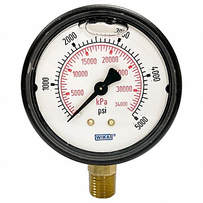 WIKA 11313255000L Pressure Gauge 2-1/2 Dial Size Bottom