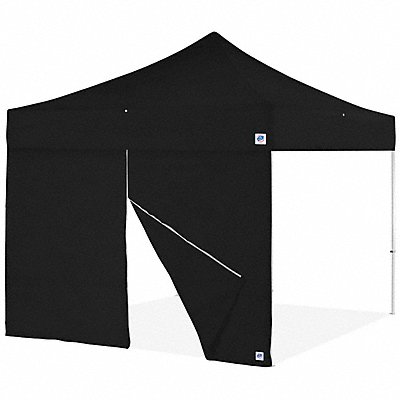 E-Z UP SW3PRFBMTC13BK Food Booth Middle Zipper Sidewall Black