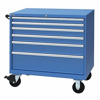 LISTA XSHS07500602FAMBB Modular Drawer Cabinet 43-1/4 H 6 Drwr Bright Blue