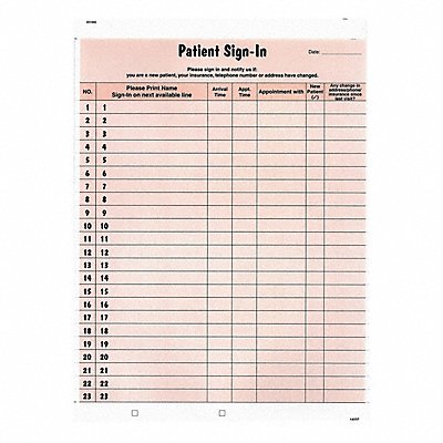 TABBIES 14530 Patient Sign-In Label Form 11 in L PK125